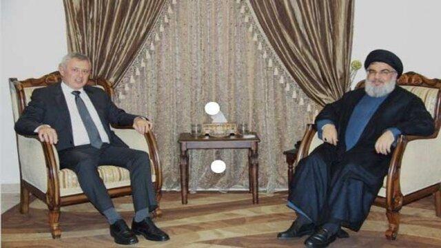 دیدار سید حسن نصرالله با معاون سیاسی دبیرکل حزب الله لبنان