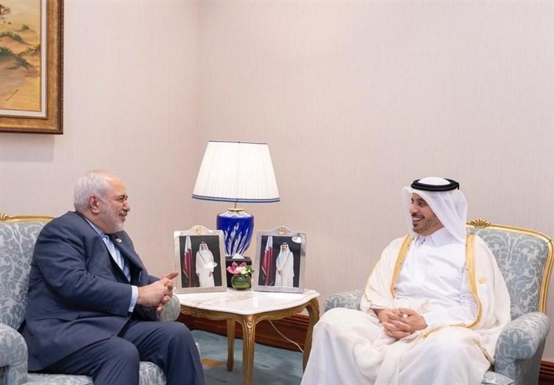 ظریف با نخست وزیر قطر دیدار کرد ظریف با نخست وزیر قطر دیدار کرد