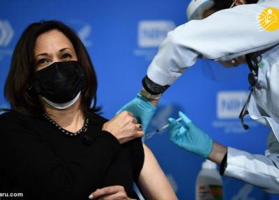 (عکس) کامالا هریس واکسن دوم کرونا را تزریق کرد